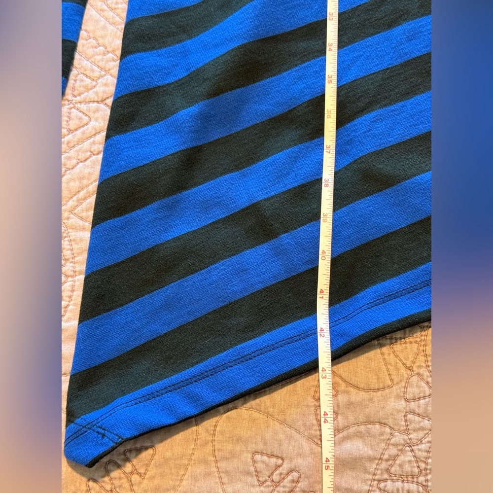 Eloquii Blue and Black Striped Long Sleeve Dress - Picture 8 of 15